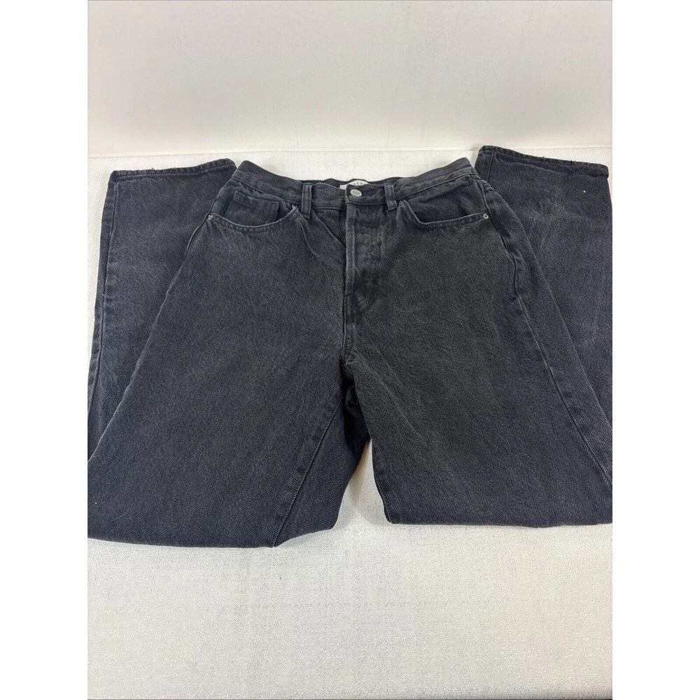 Pacsun Women's Size 26 Black Dad Jean Distressed Knee Holes‎